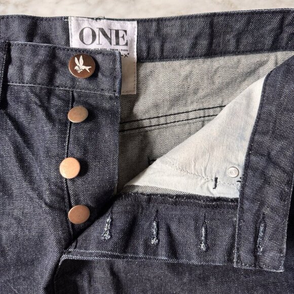 One Teaspoon High Waist Distressed Raw Hem Denim Skirt Size 30 Fall Outfit - Picture 7 of 10